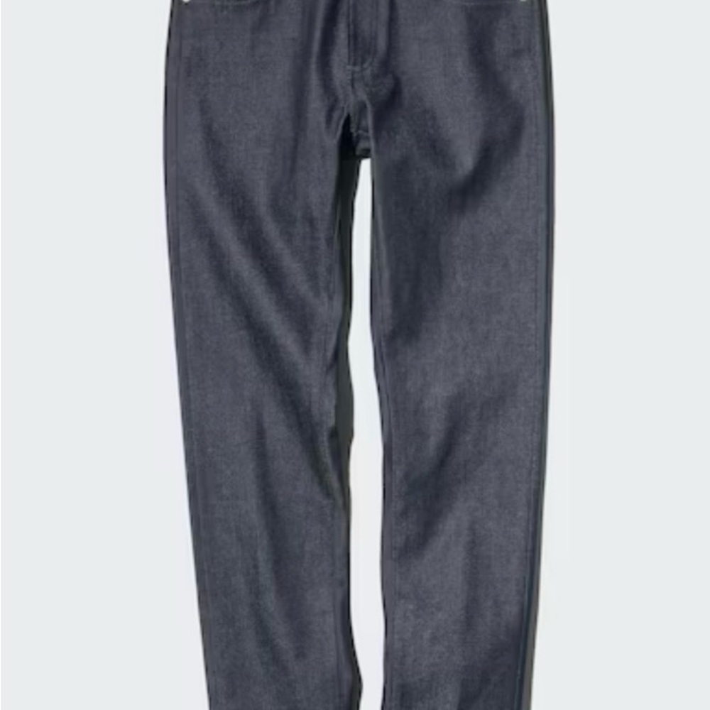 Uniqlo Men's Slim Straight Jeans - Dark Blue